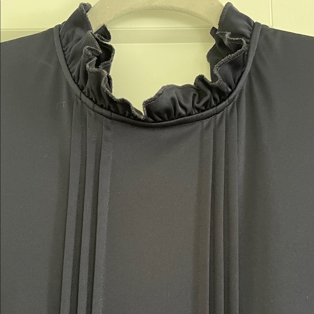Elegant Navy Long-Sleeve Dress - Picture 3 of 4